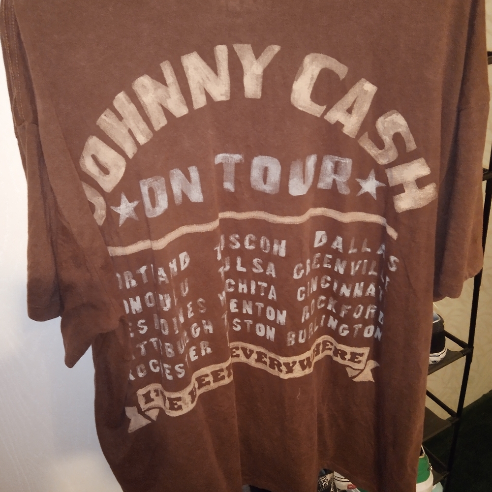 EUC Johnny Cash Sunday Morning Coming Down Tour Brown Graphic T-Shirt XL - Picture 7 of 7